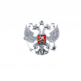 Брошь из черненого серебра Atoll ЗСГерб РФ-925-чэ с эмалью ЗСГерб РФ-925-чэ фото